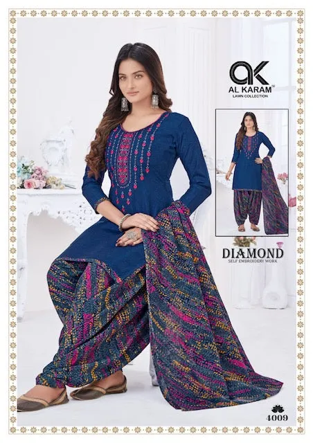 Al Karam Diamond Vol 4 Cotton Dress Material (300x10)