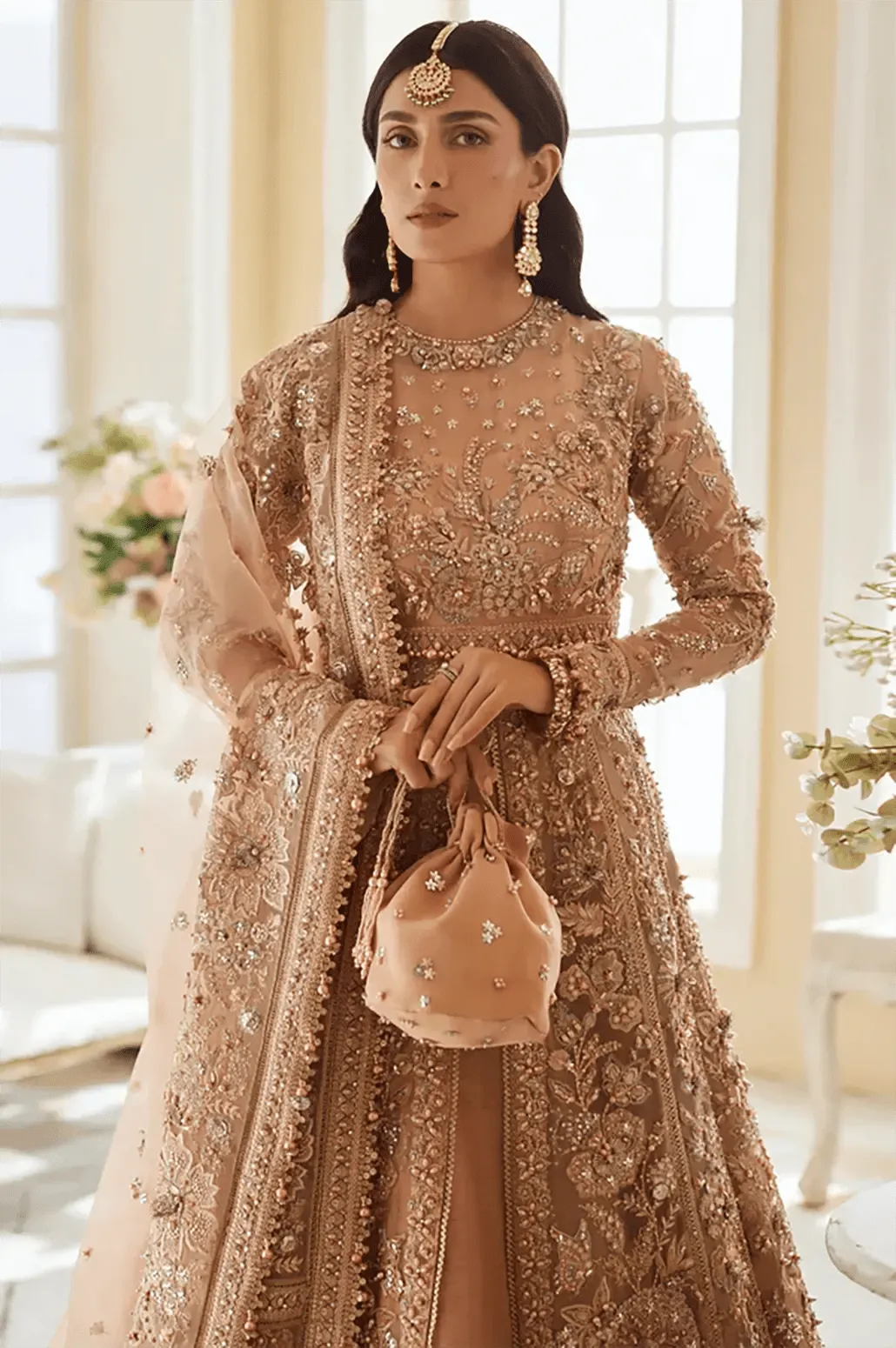 ARlANA - Sharara, Dupatta & Long-Sleeved Bodice | Embellished & Embroidered (Organza) (Master Replica)