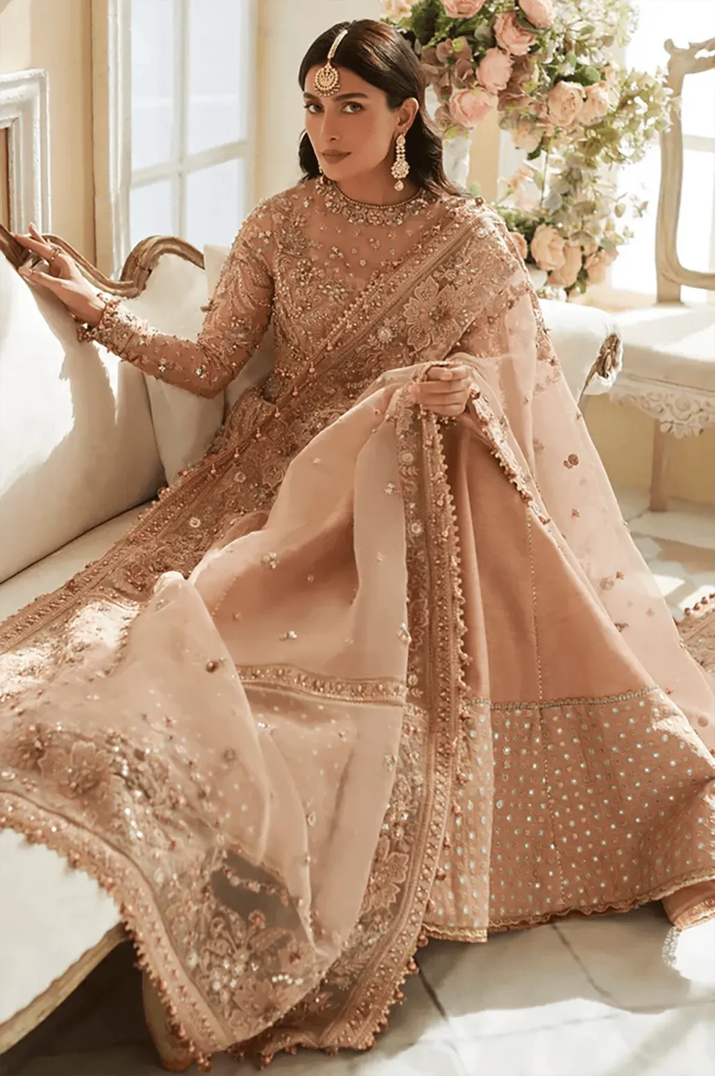 ARlANA - Sharara, Dupatta & Long-Sleeved Bodice | Embellished & Embroidered (Organza) (Master Replica)