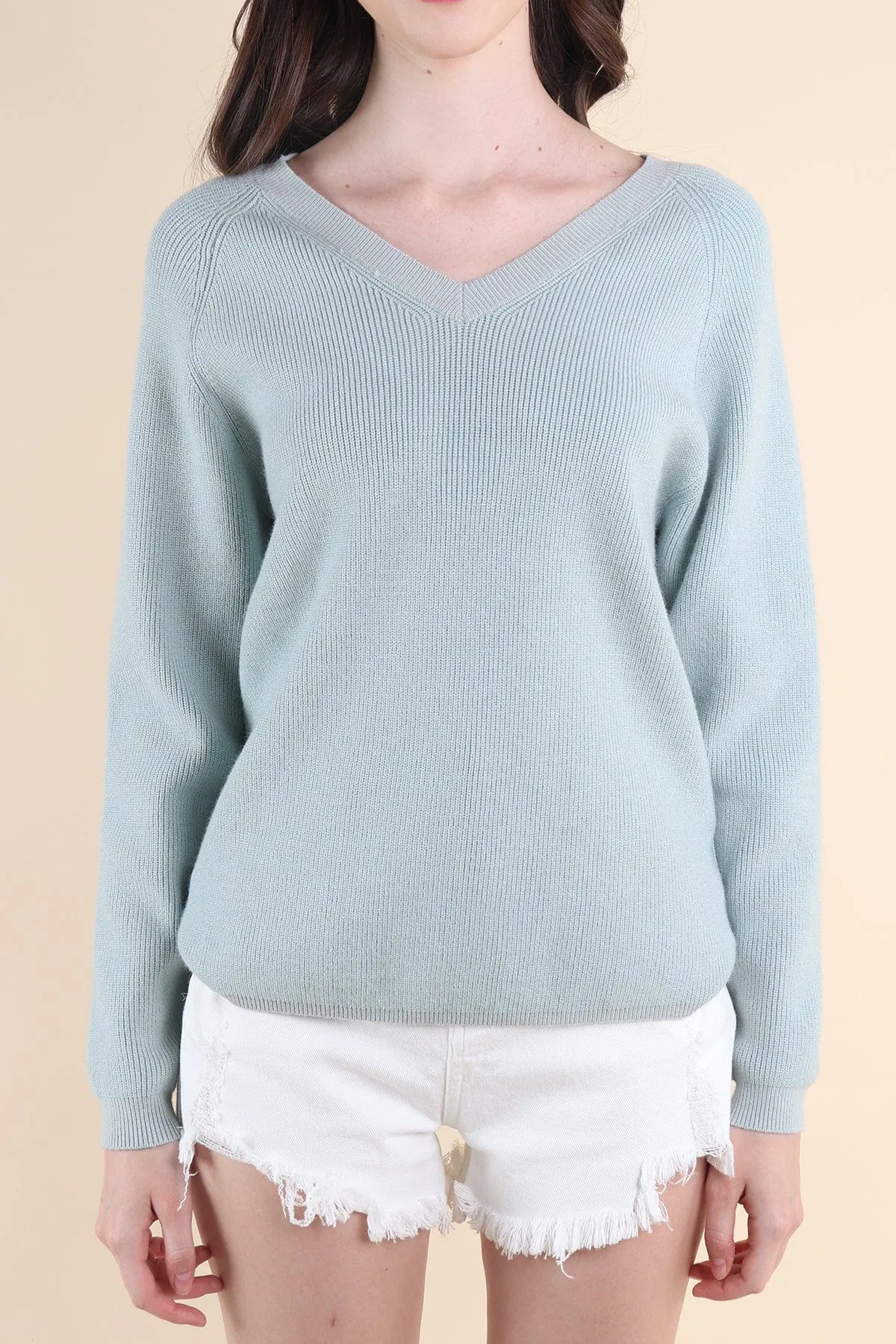 AUBREE KNIT PULLOVER IN MINT SAGE