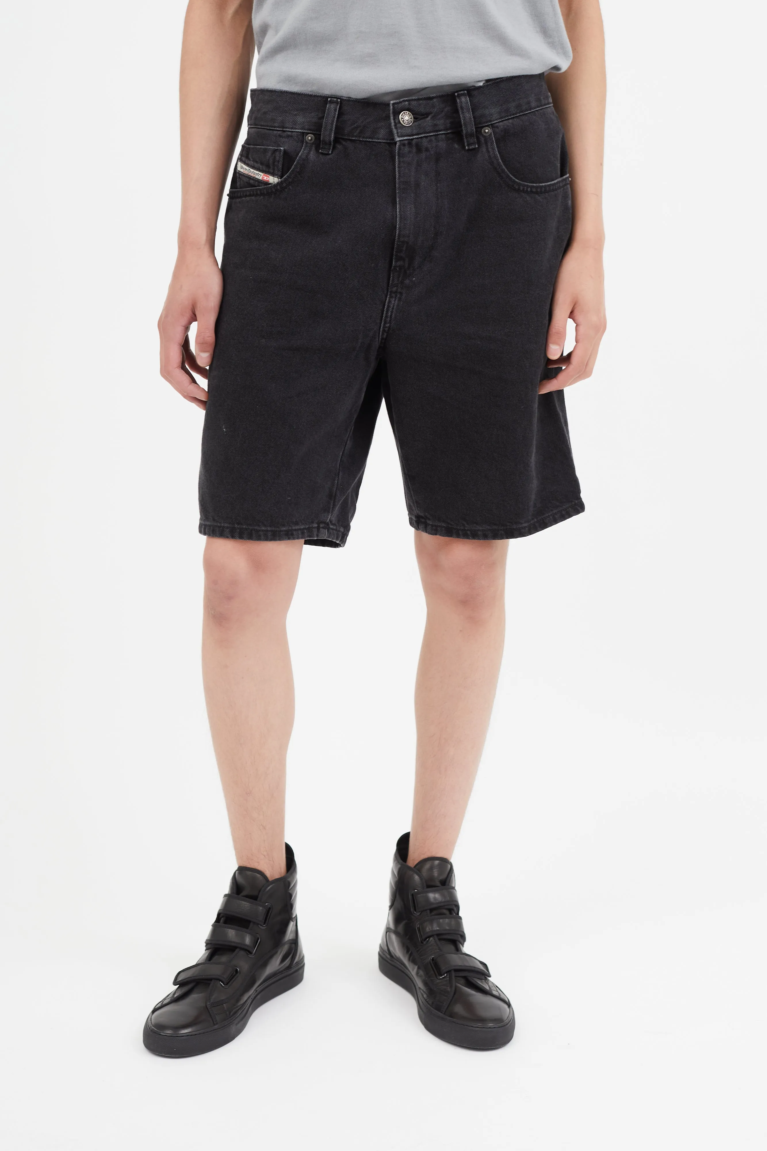 Black Denim D-Strukt Short