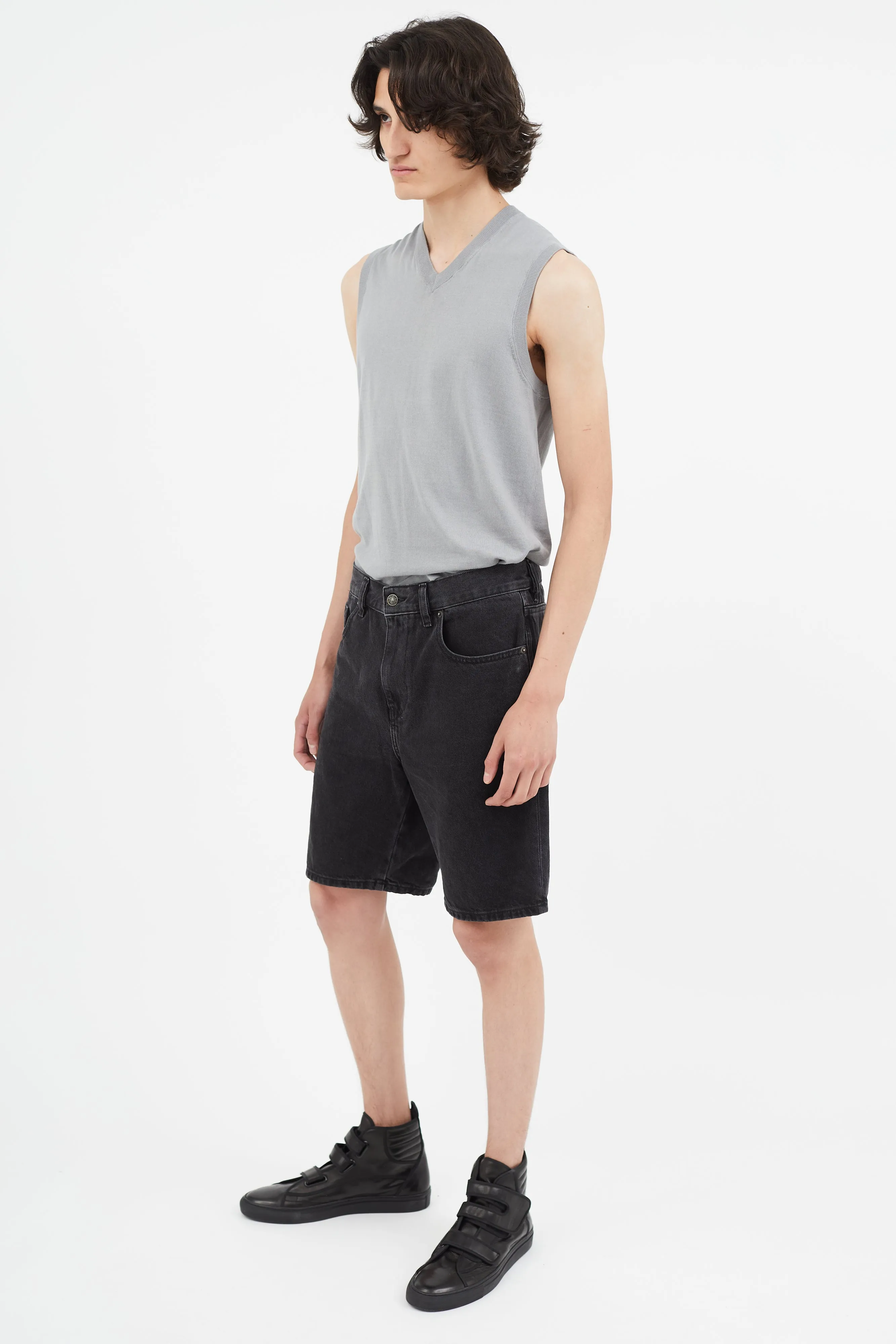 Black Denim D-Strukt Short