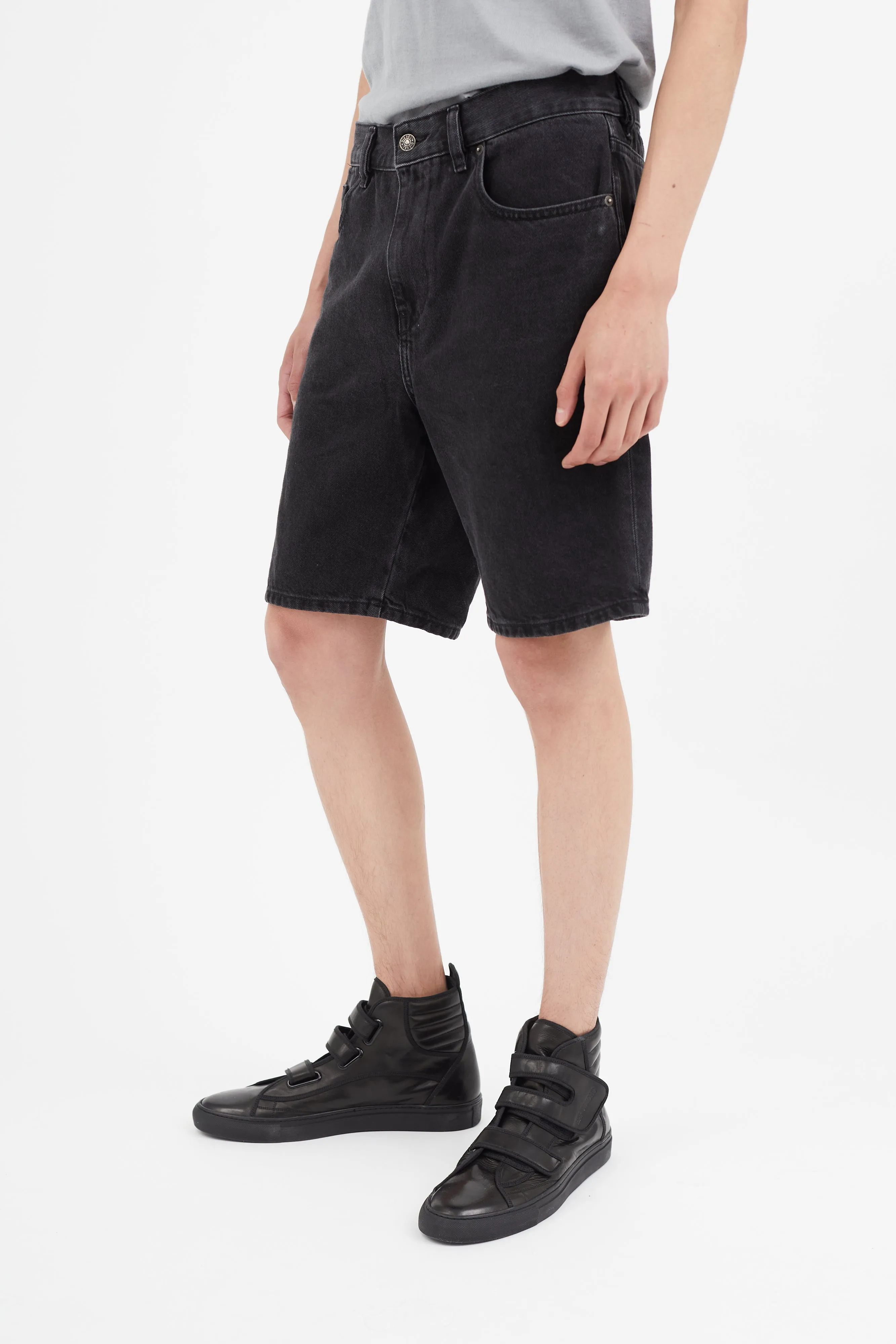 Black Denim D-Strukt Short