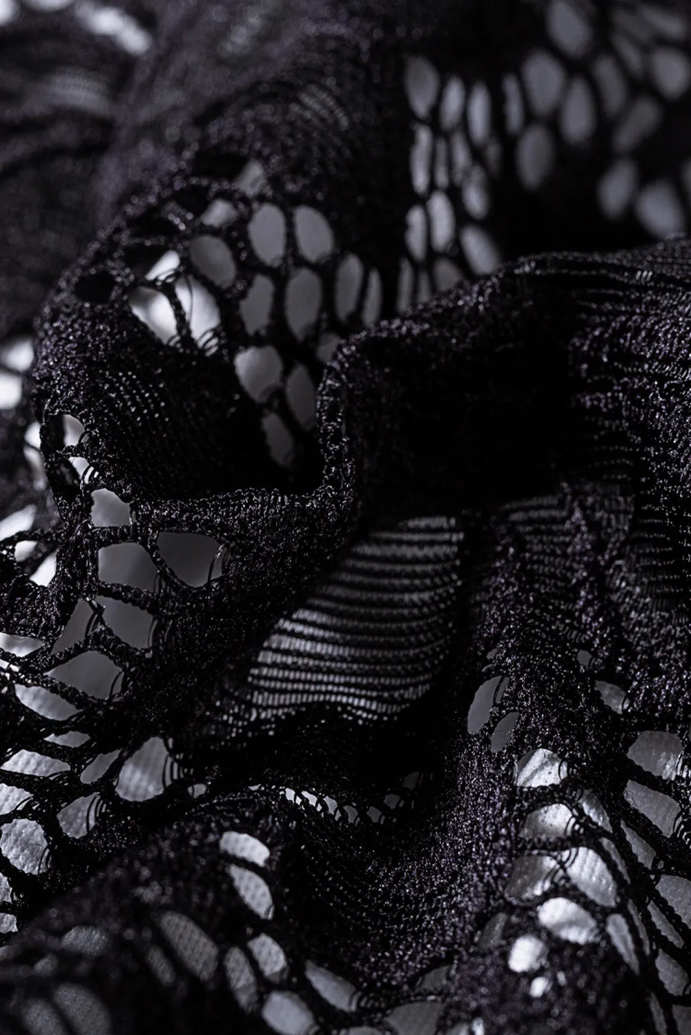 Black High Neck Sleeveless Crochet Lace Mesh Lined Prom Evening Dress