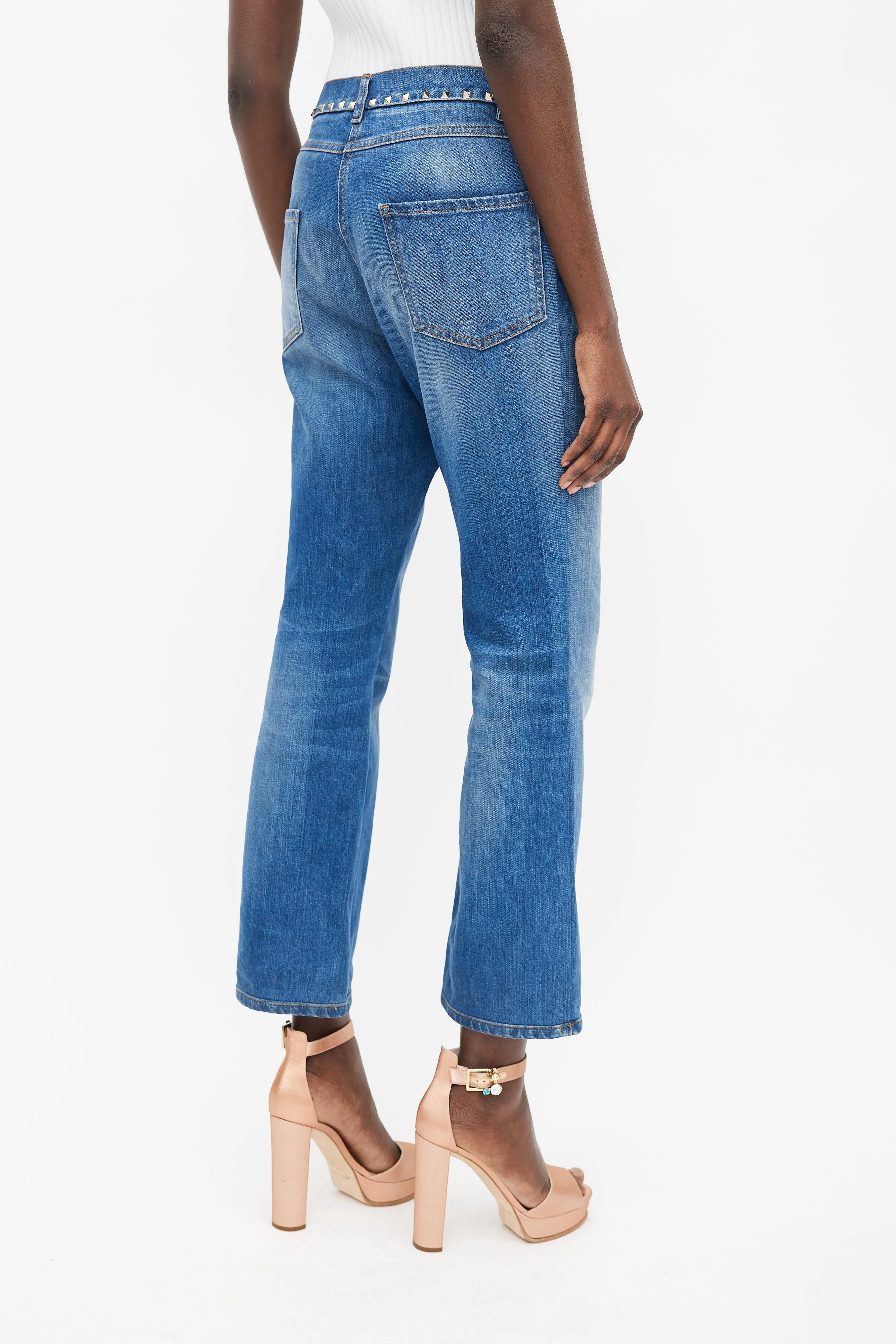 Blue & Gold Stud Denim Jeans