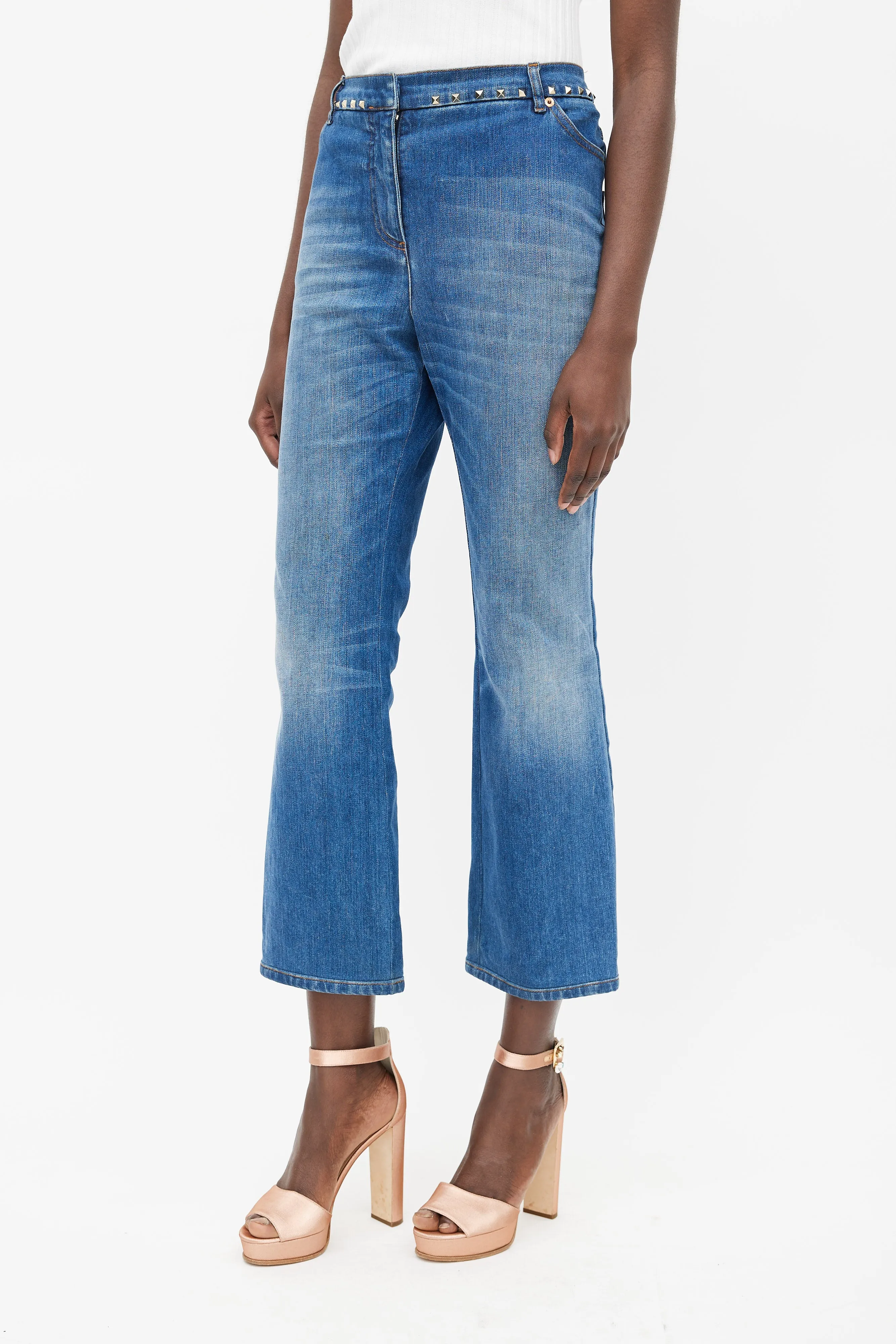Blue & Gold Stud Denim Jeans