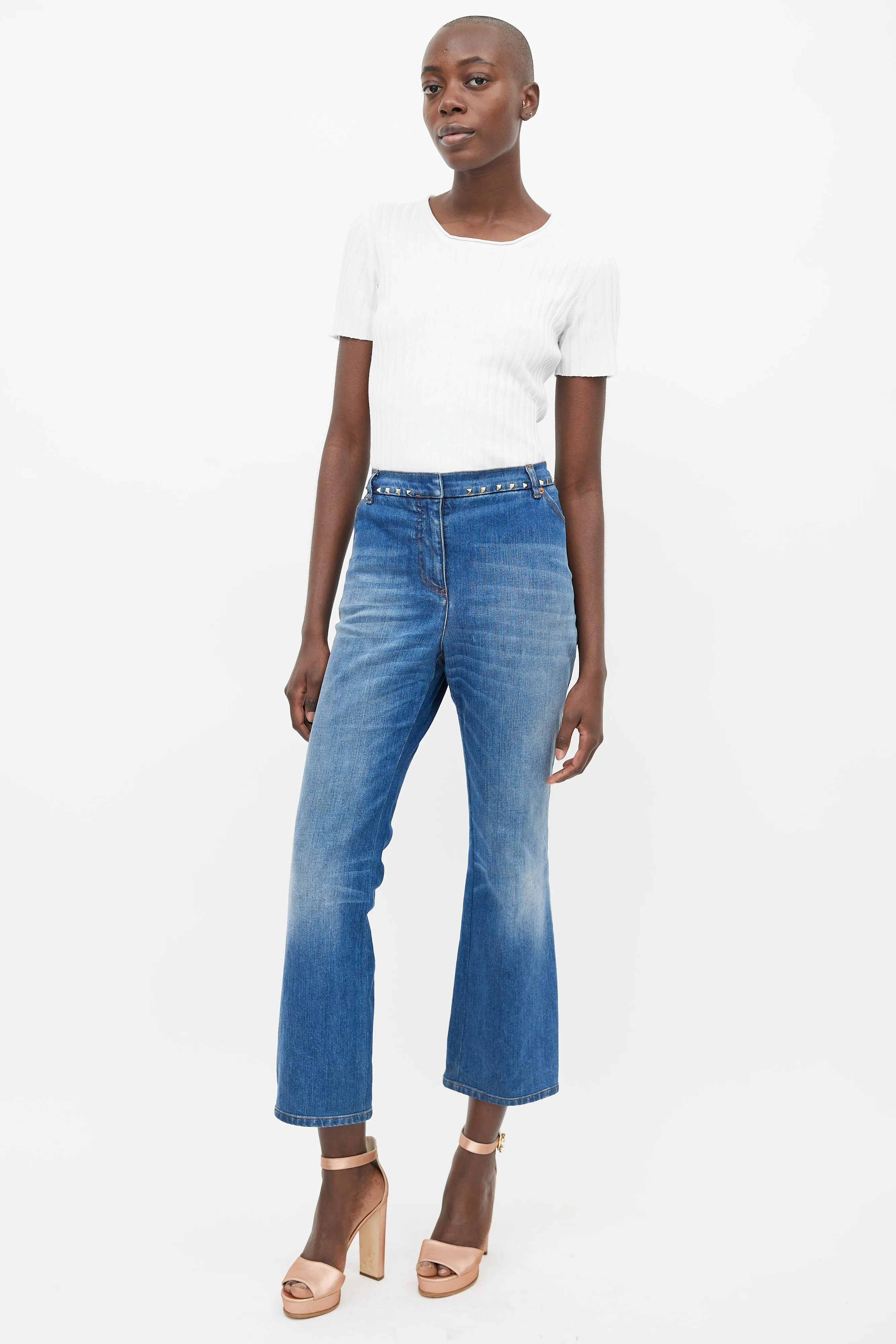 Blue & Gold Stud Denim Jeans