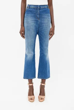 Blue & Gold Stud Denim Jeans