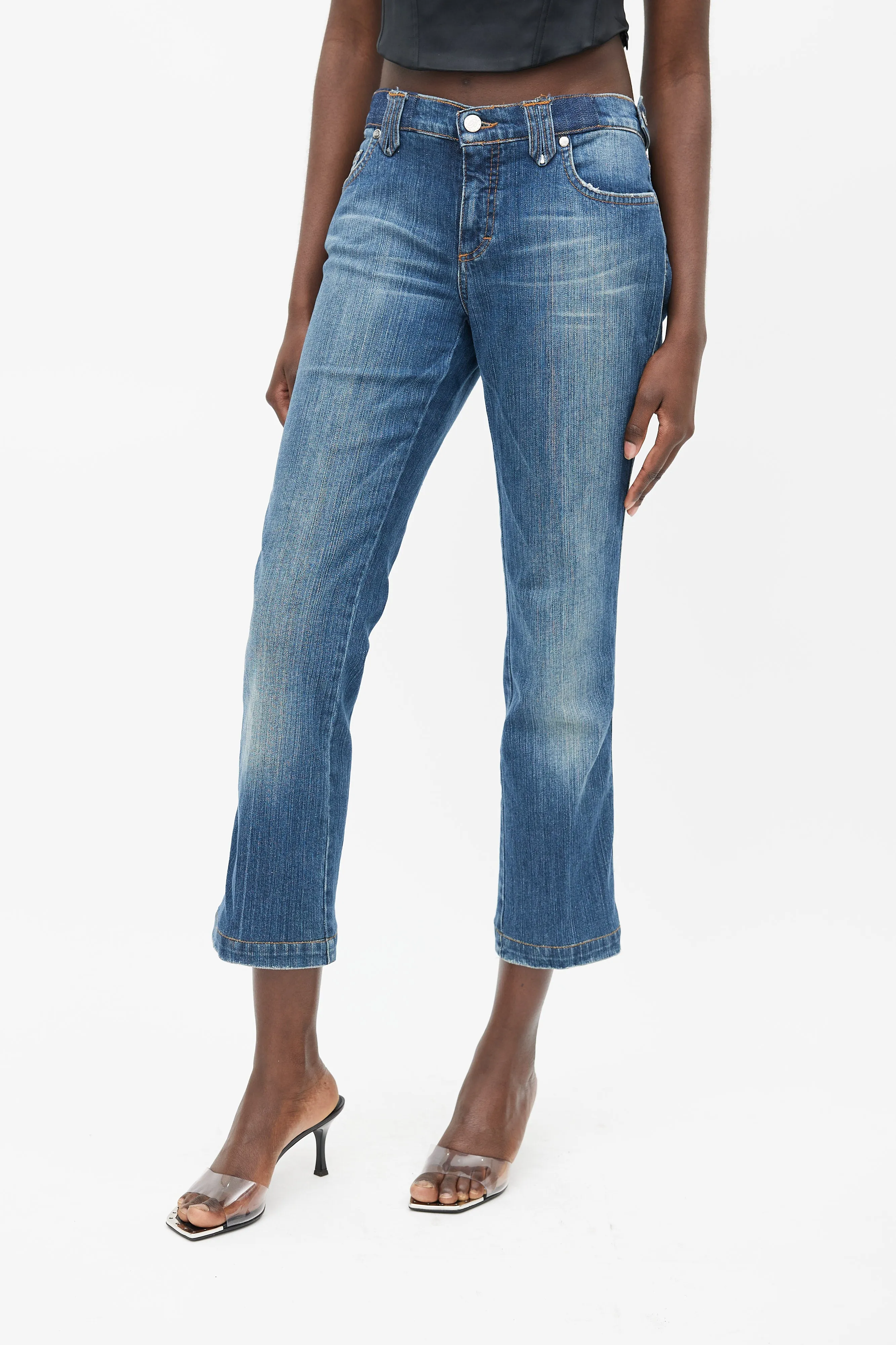 Blue Rhinestone Denim Jeans