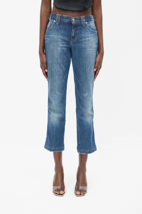 Blue Rhinestone Denim Jeans
