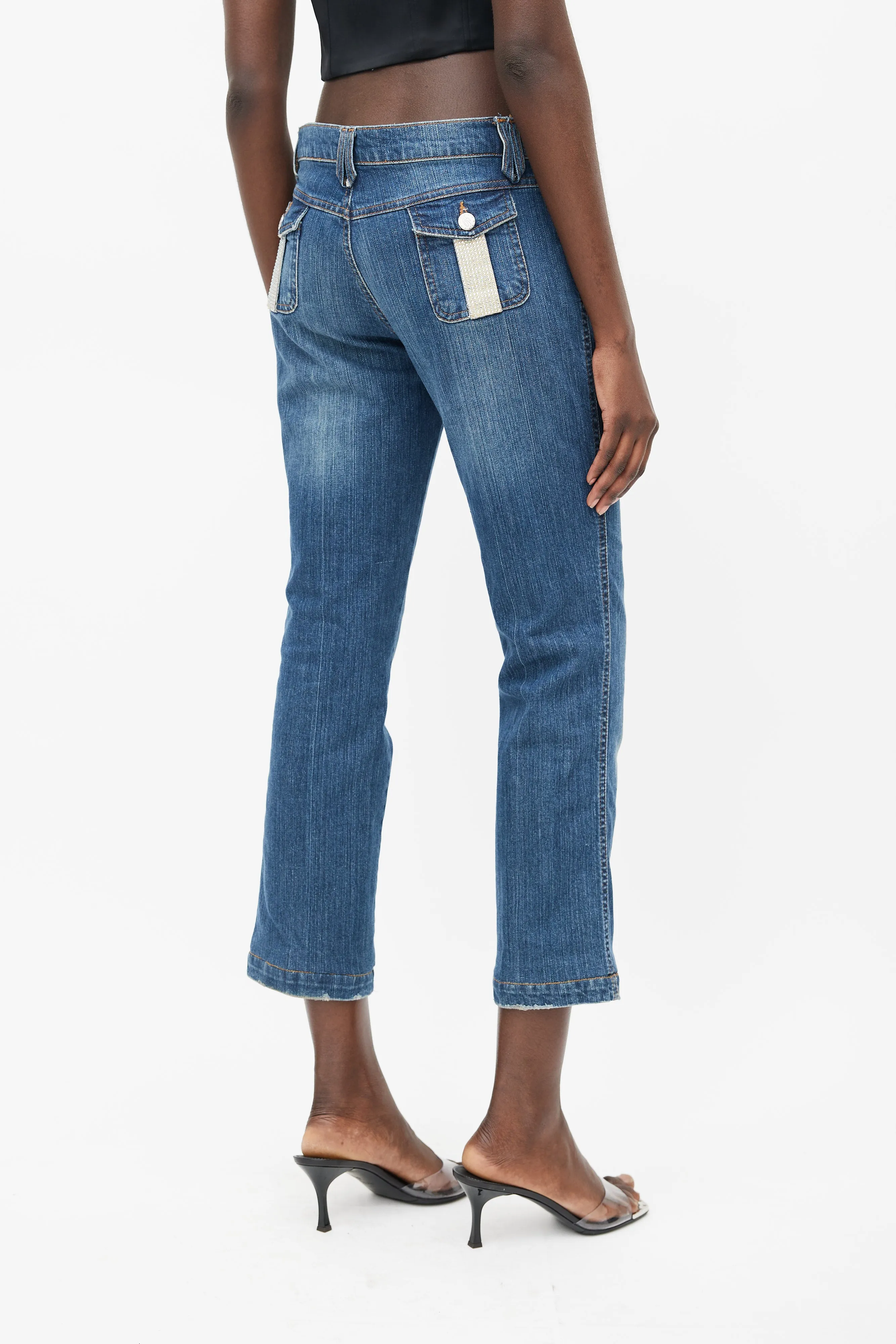 Blue Rhinestone Denim Jeans