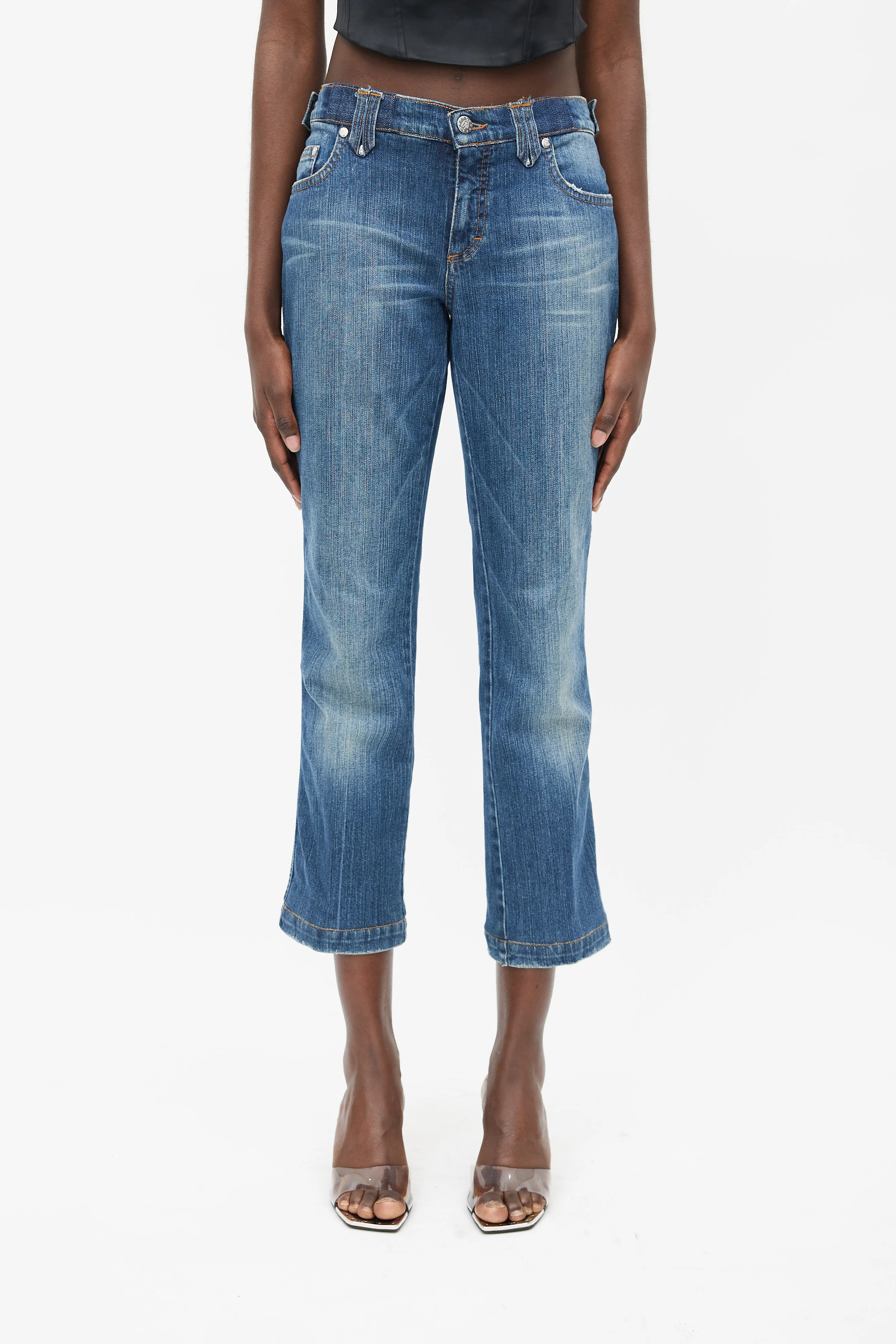 Blue Rhinestone Denim Jeans