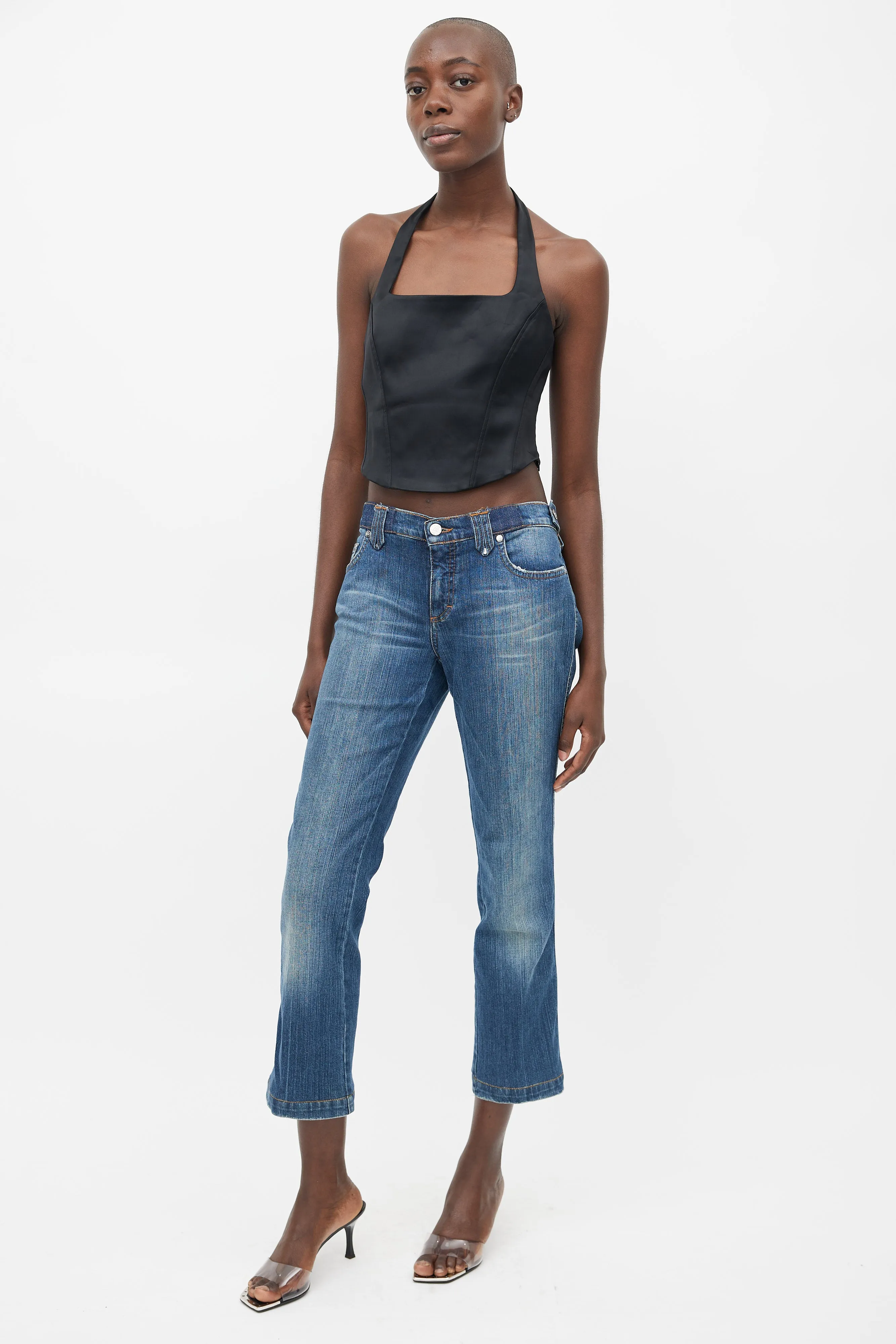 Blue Rhinestone Denim Jeans