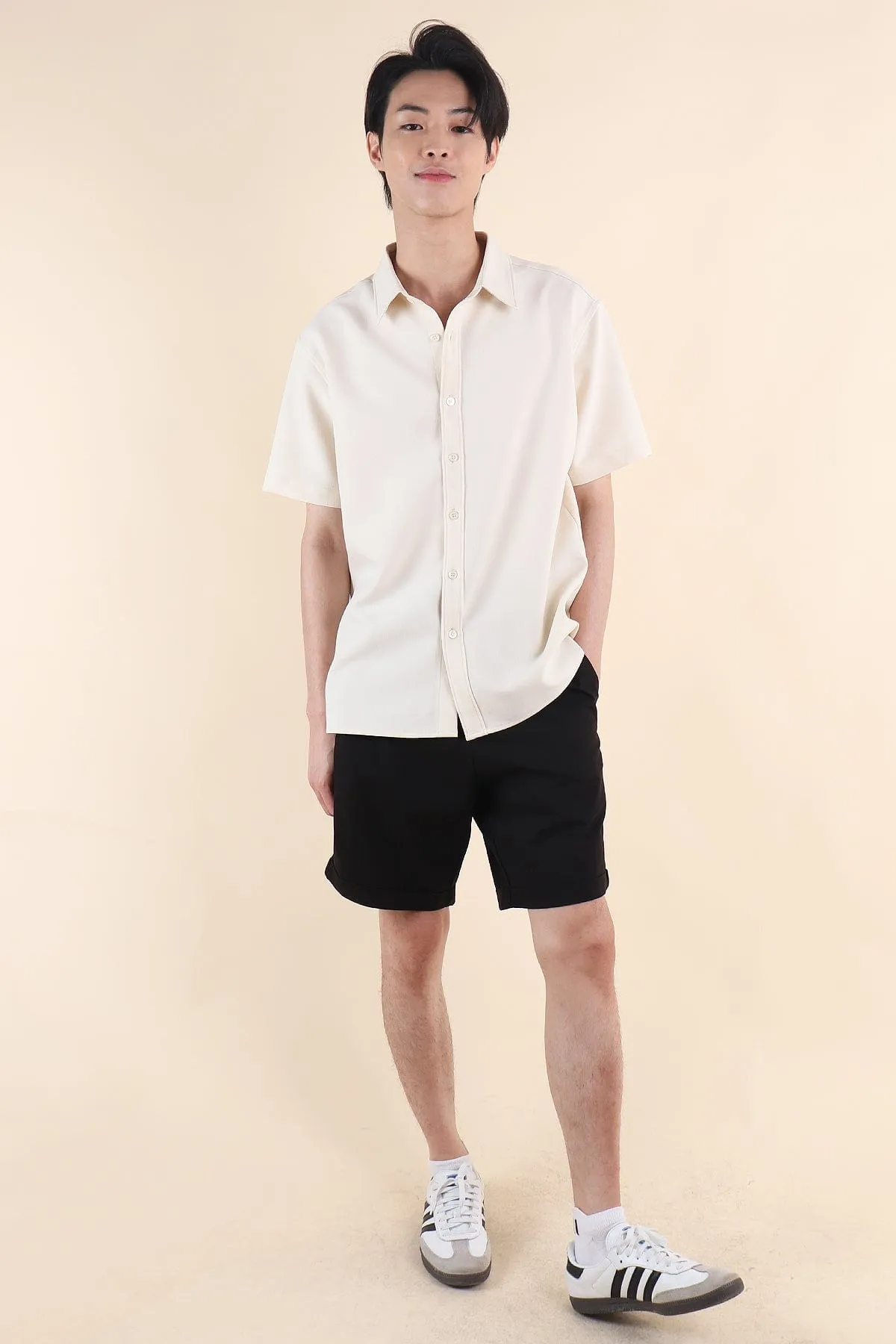 CALLAN BUTTON UP COLLAR SHIRT IN OAT