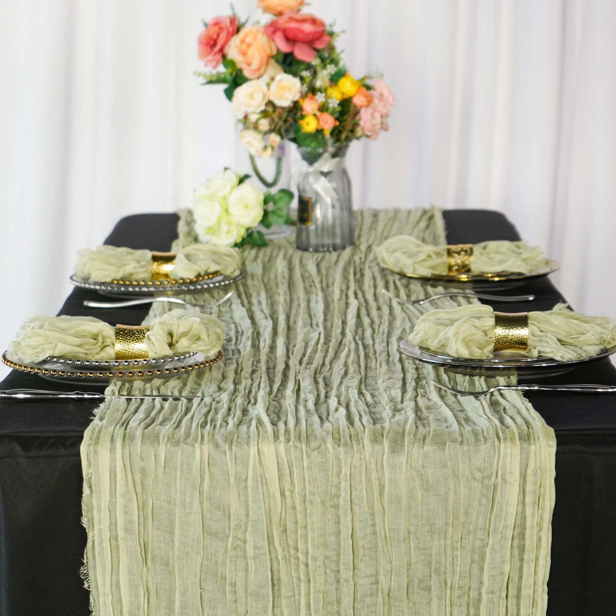 Cheesecloth Gauze Linen Napkin 20"x20" (5pc/pk) - Sage Green