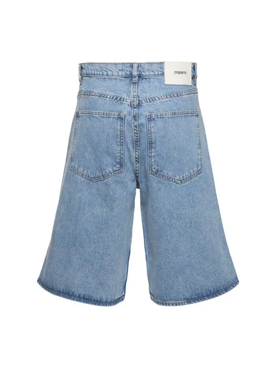 Coperni   Cotton denim wide Bermuda shorts 