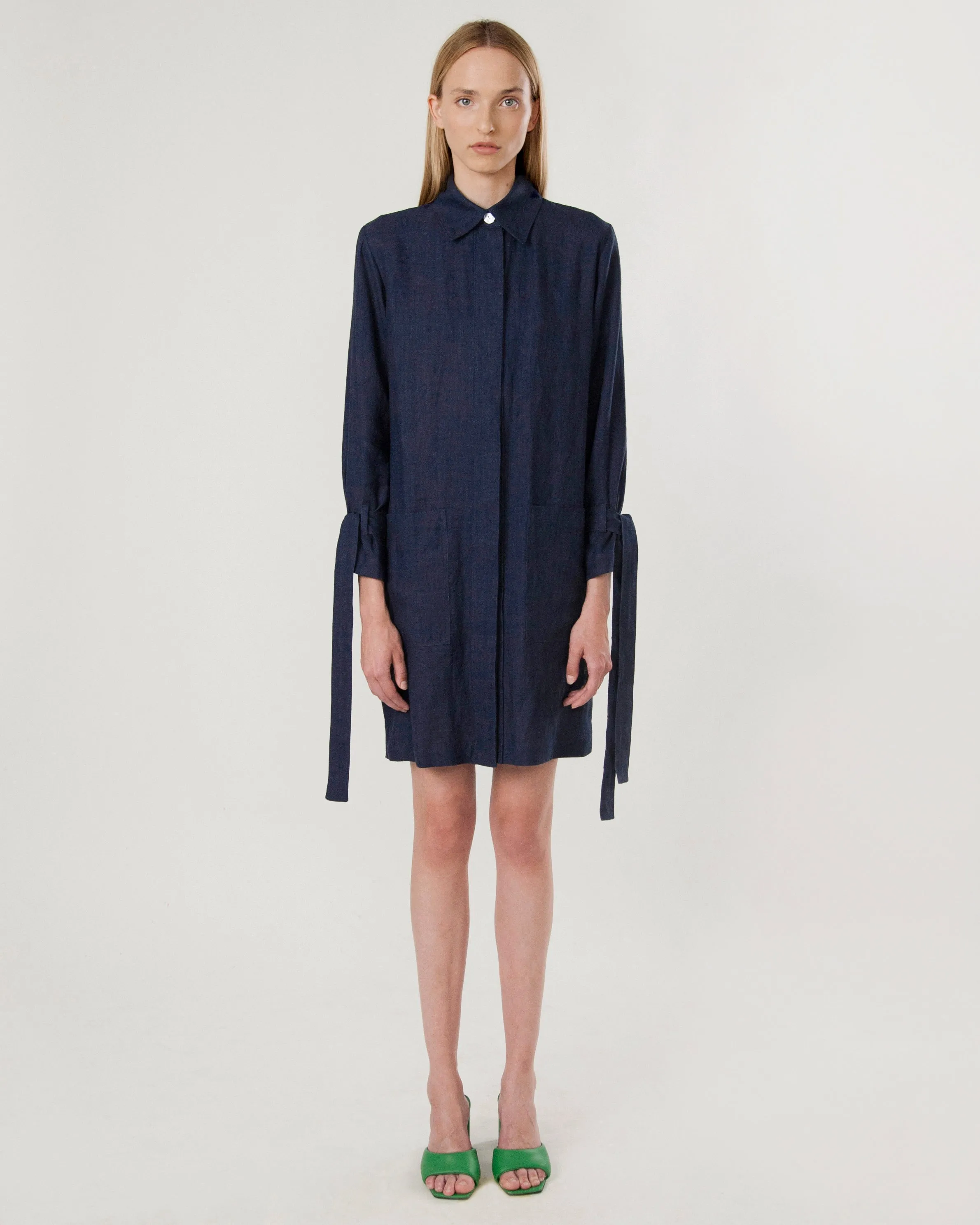 Deep Blue Shirt Dress