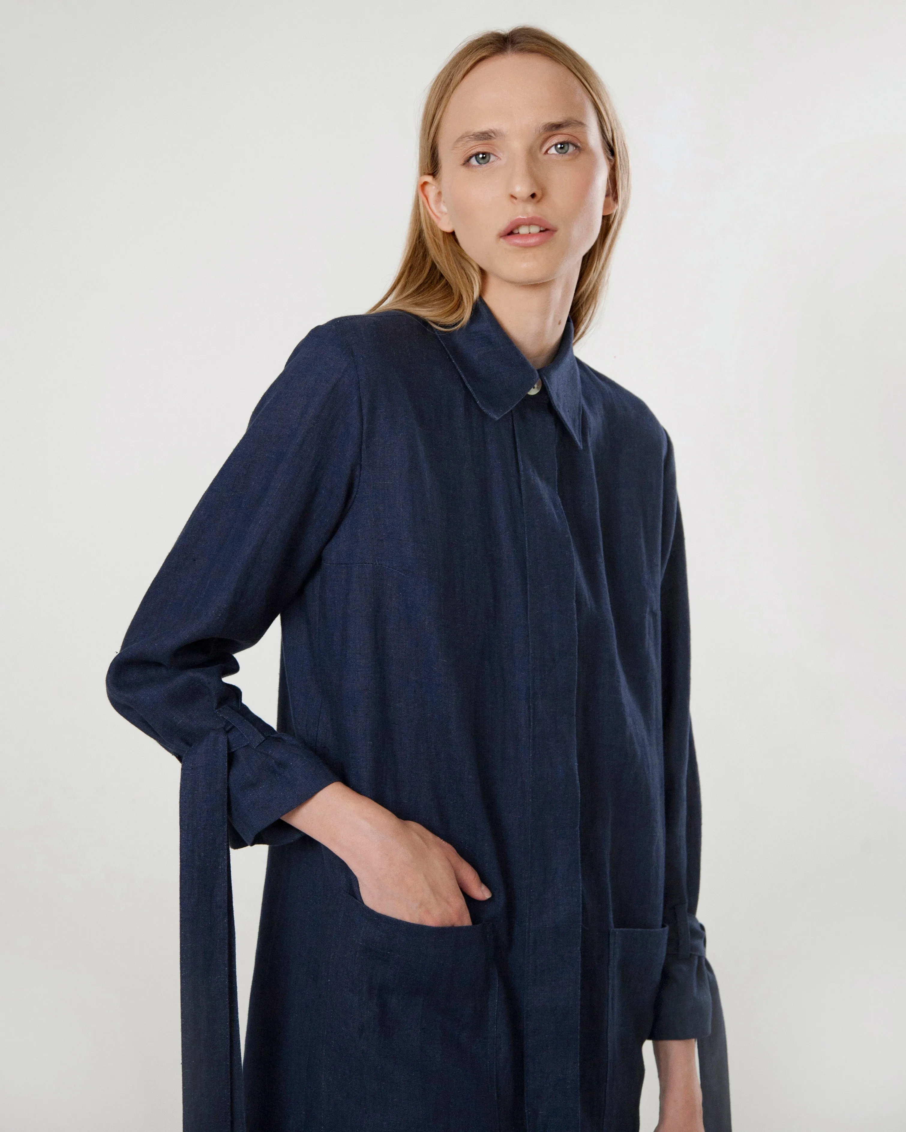 Deep Blue Shirt Dress