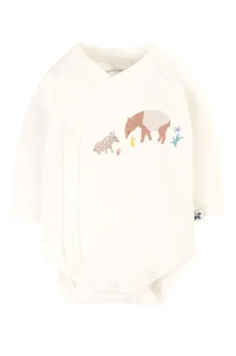 Frugi Kimono Baby Outfit - White/Tapir Time