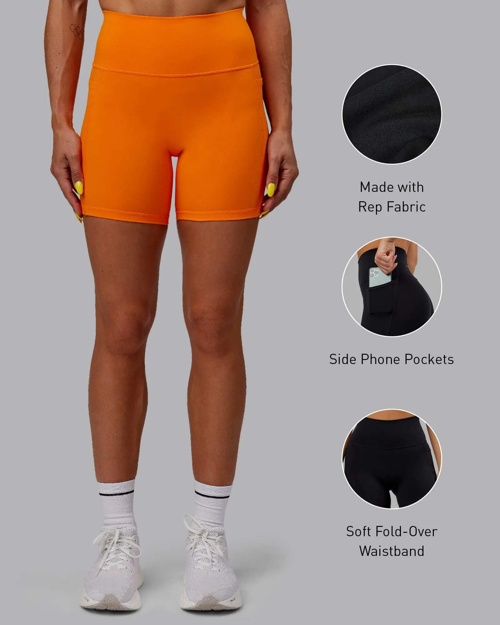 Fusion Mid-Length Shorts - Vibrant Orange