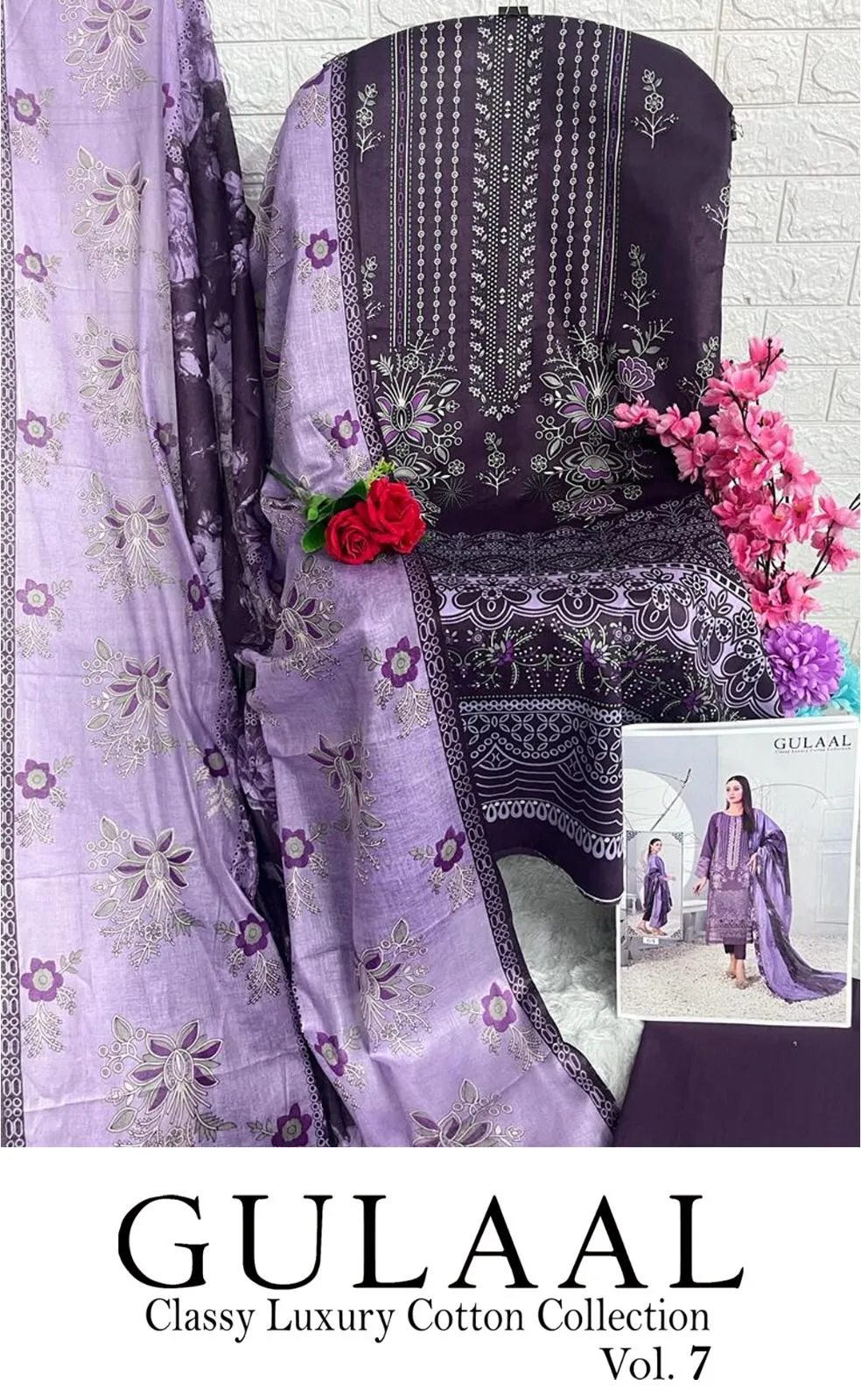 Gulaal Classy Luxury Cotton Vol 7 Karachi Cotton Dress Material (345x10)