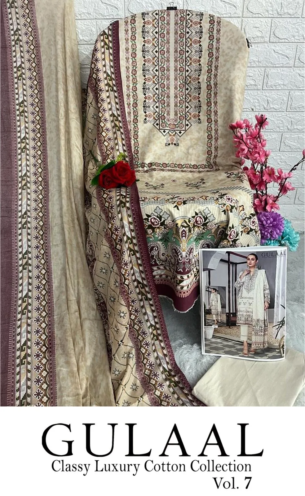 Gulaal Classy Luxury Cotton Vol 7 Karachi Cotton Dress Material (345x10)