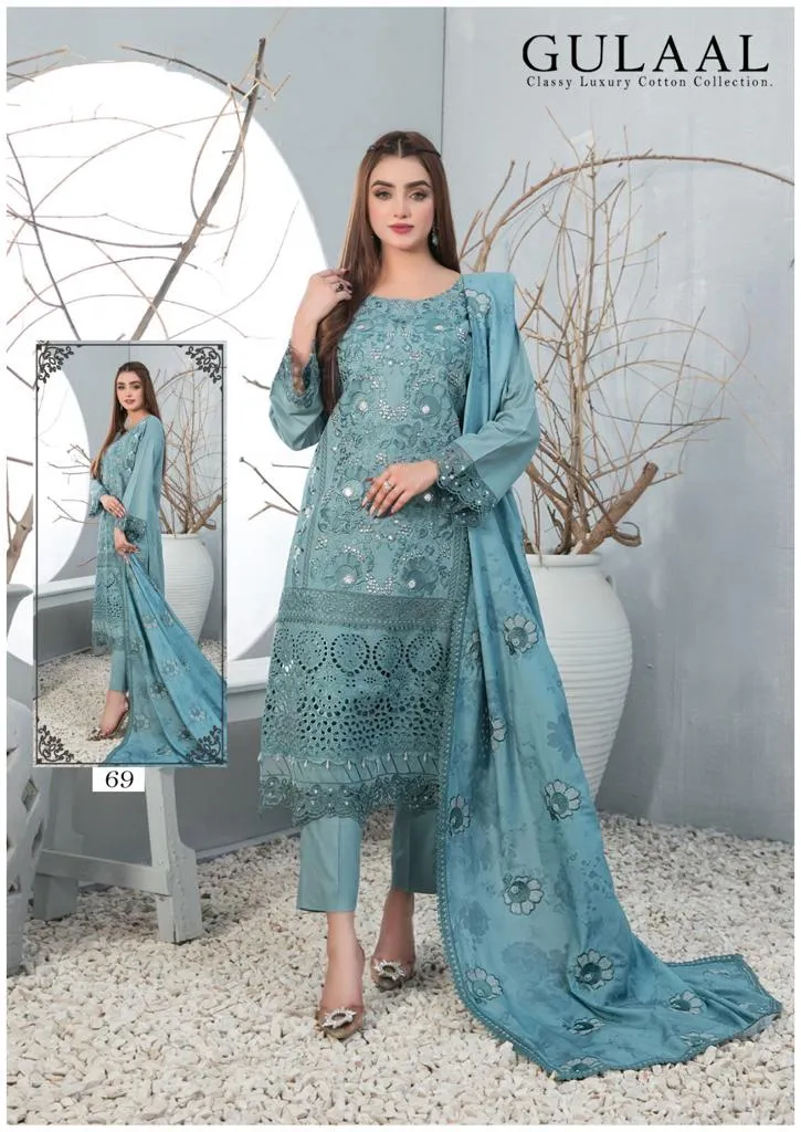 Gulaal Karachi vol 7 Cotton with Printed Pakistani salwar kameez(360x10)