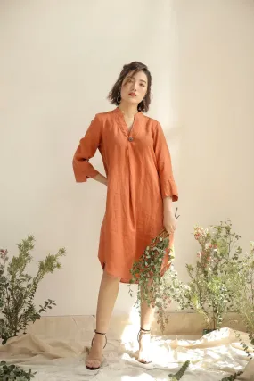 Gwen V Neck Linen Dress
