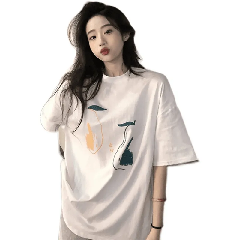 Kawaii Bear Printed Cotton T-shirt