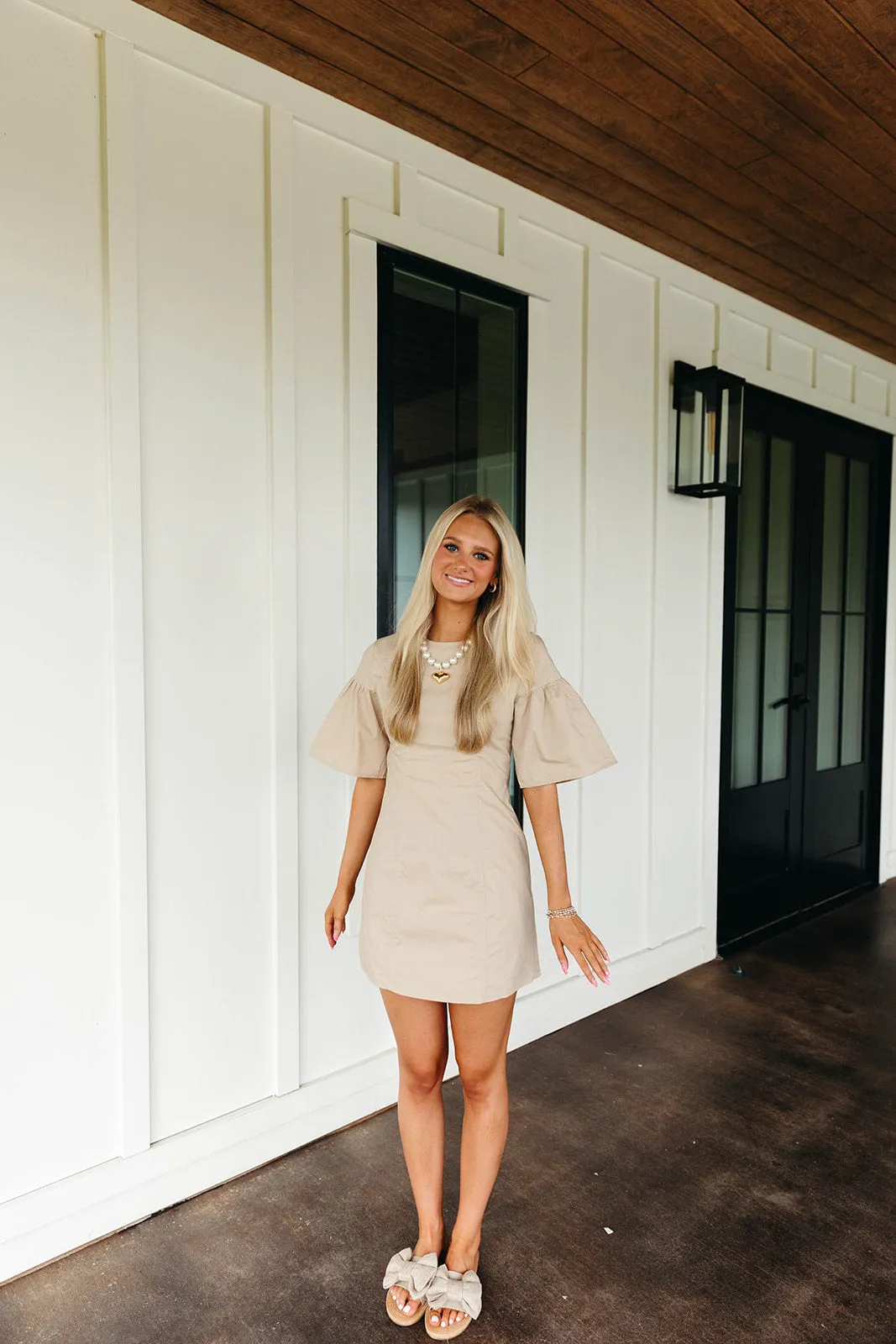 Keep It Simple Mini Dress - Taupe