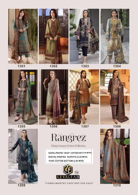 Keval Rangrez Vol-3 Series 1301-1310 Pure Cotton Suit (345x10)