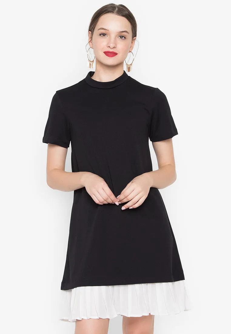 Lucille Pleated Hem Short Dress