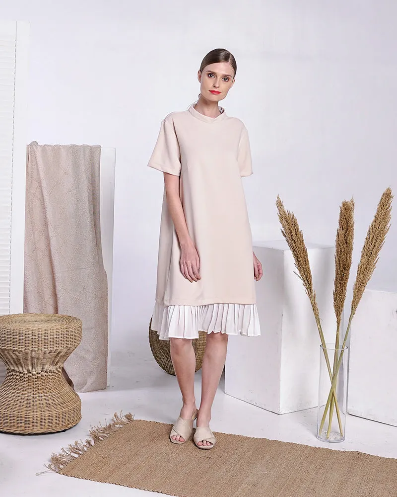 Lucille Pleated Hem Short Dress