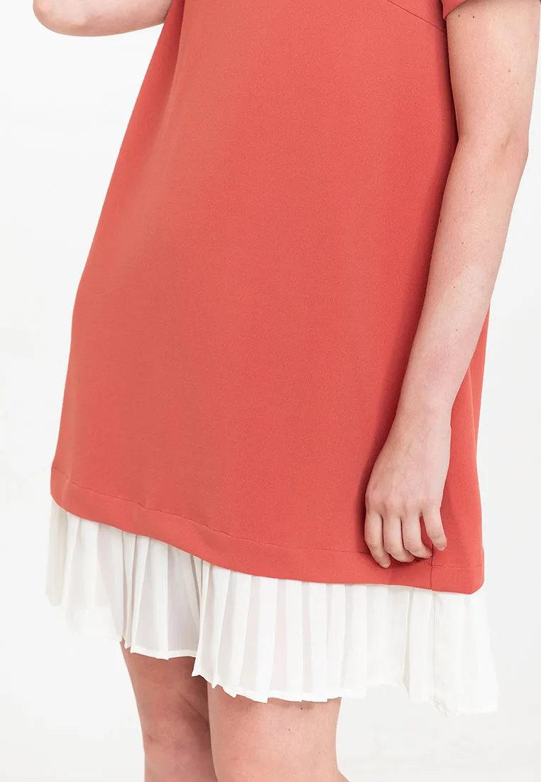 Lucille Pleated Hem Short Dress