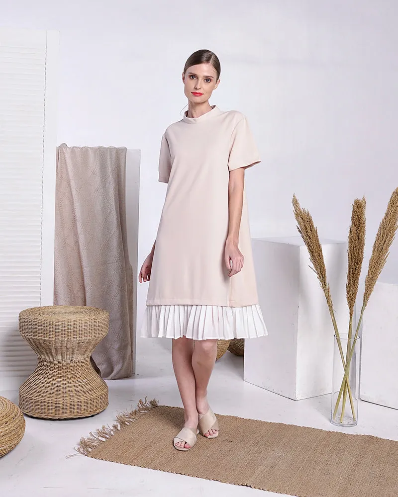 Lucille Pleated Hem Short Dress