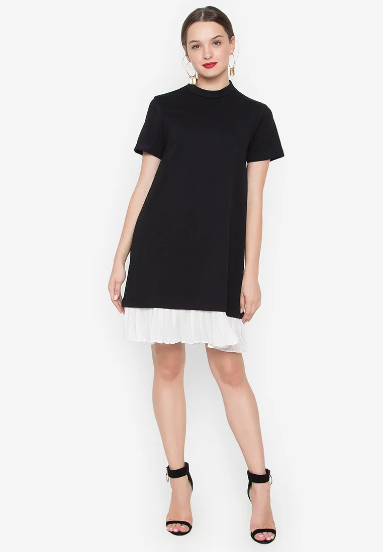 Lucille Pleated Hem Short Dress