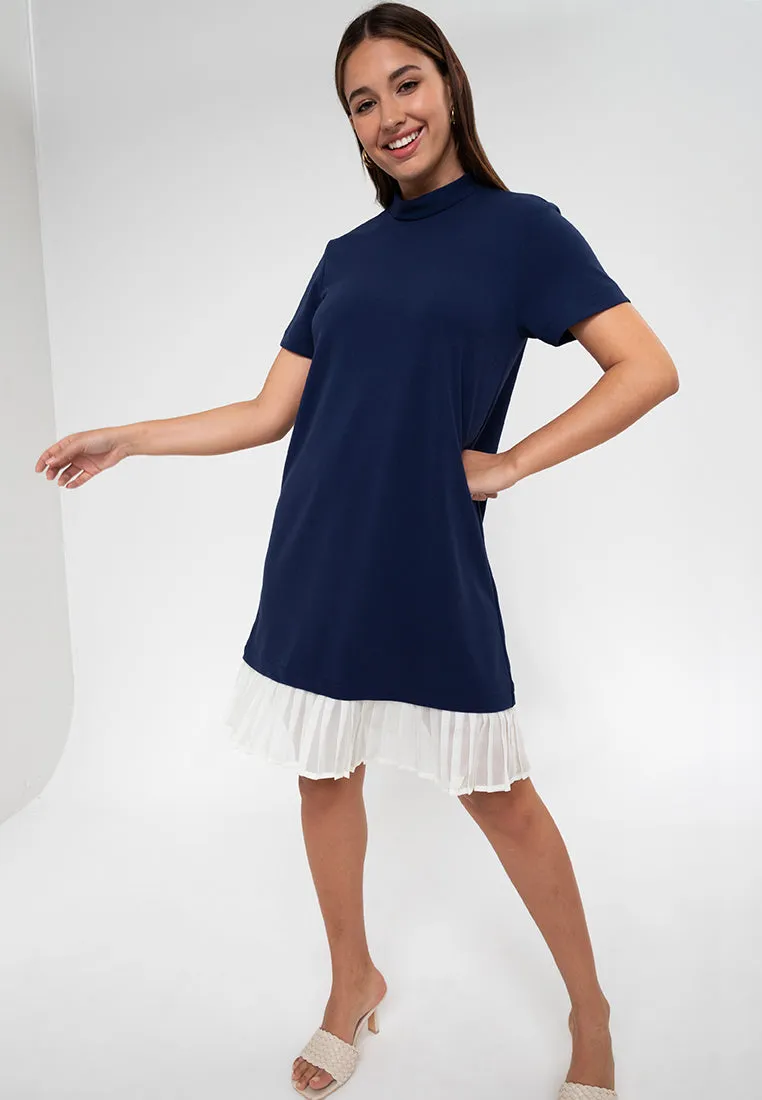 Lucille Pleated Hem Short Dress
