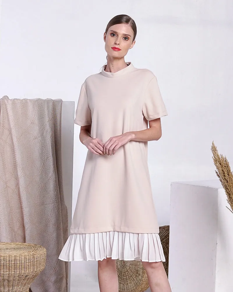 Lucille Pleated Hem Short Dress