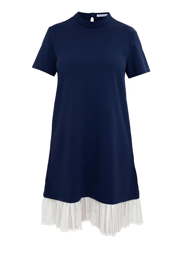 Lucille Pleated Hem Short Dress