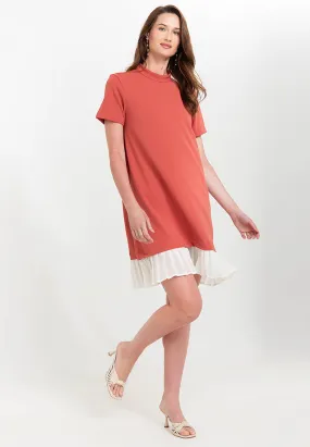 Lucille Pleated Hem Short Dress
