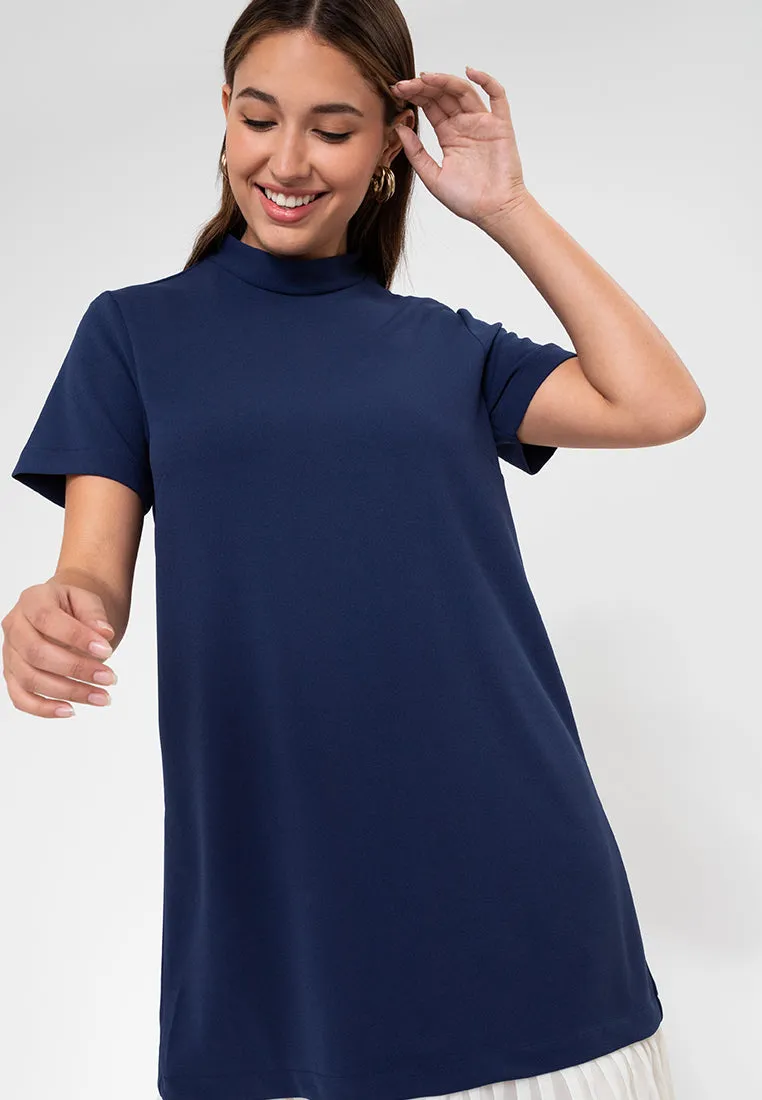 Lucille Pleated Hem Short Dress