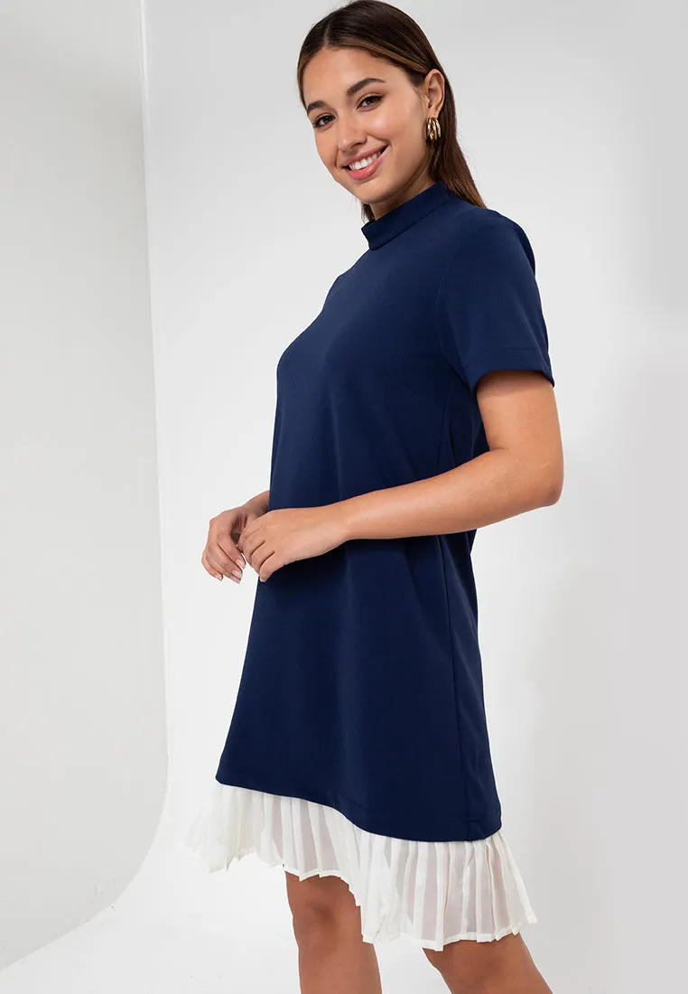 Lucille Pleated Hem Short Dress