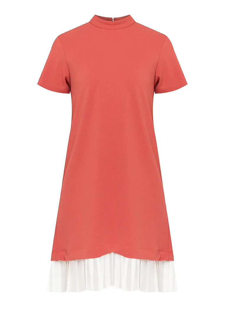 Lucille Pleated Hem Short Dress