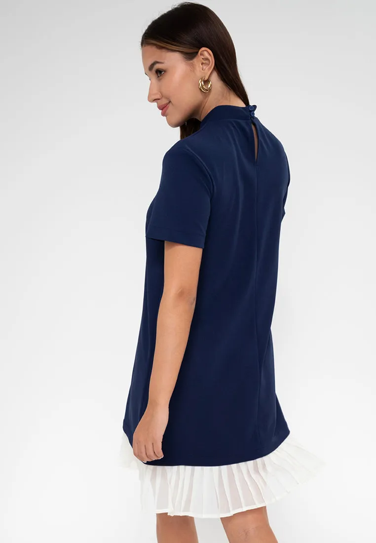 Lucille Pleated Hem Short Dress