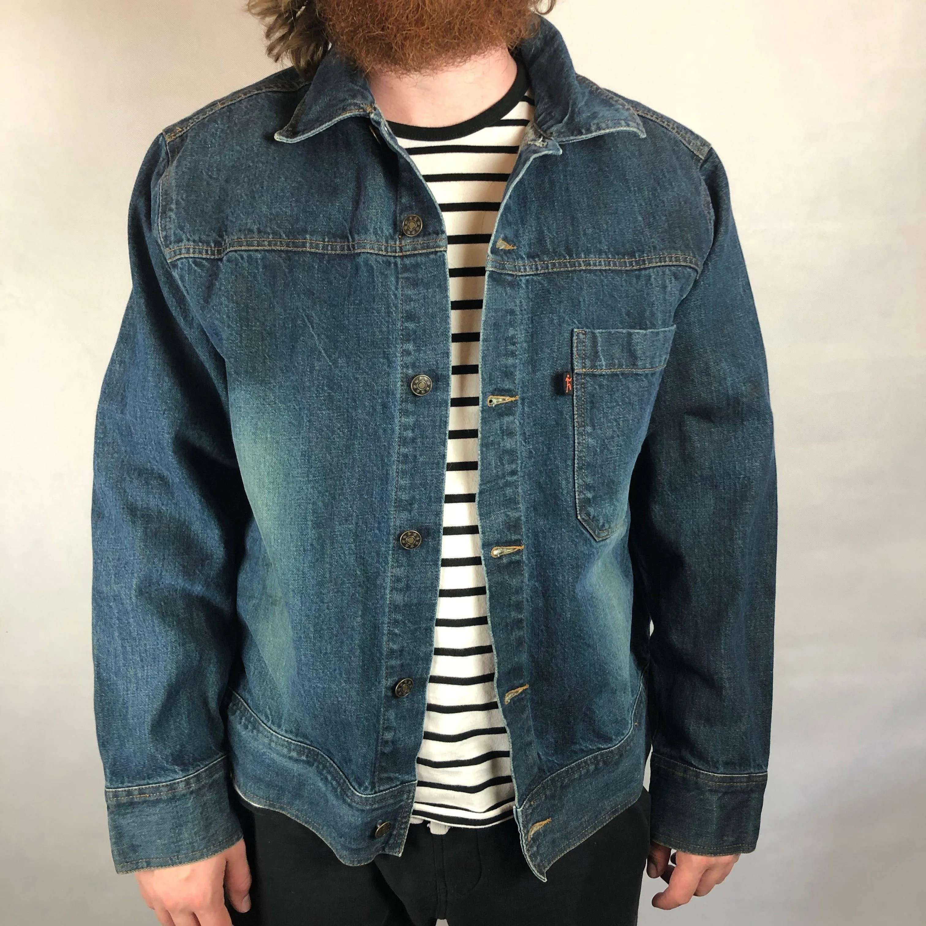 Prank Mens Classic Shirt Shape Denim Jacket - Size L