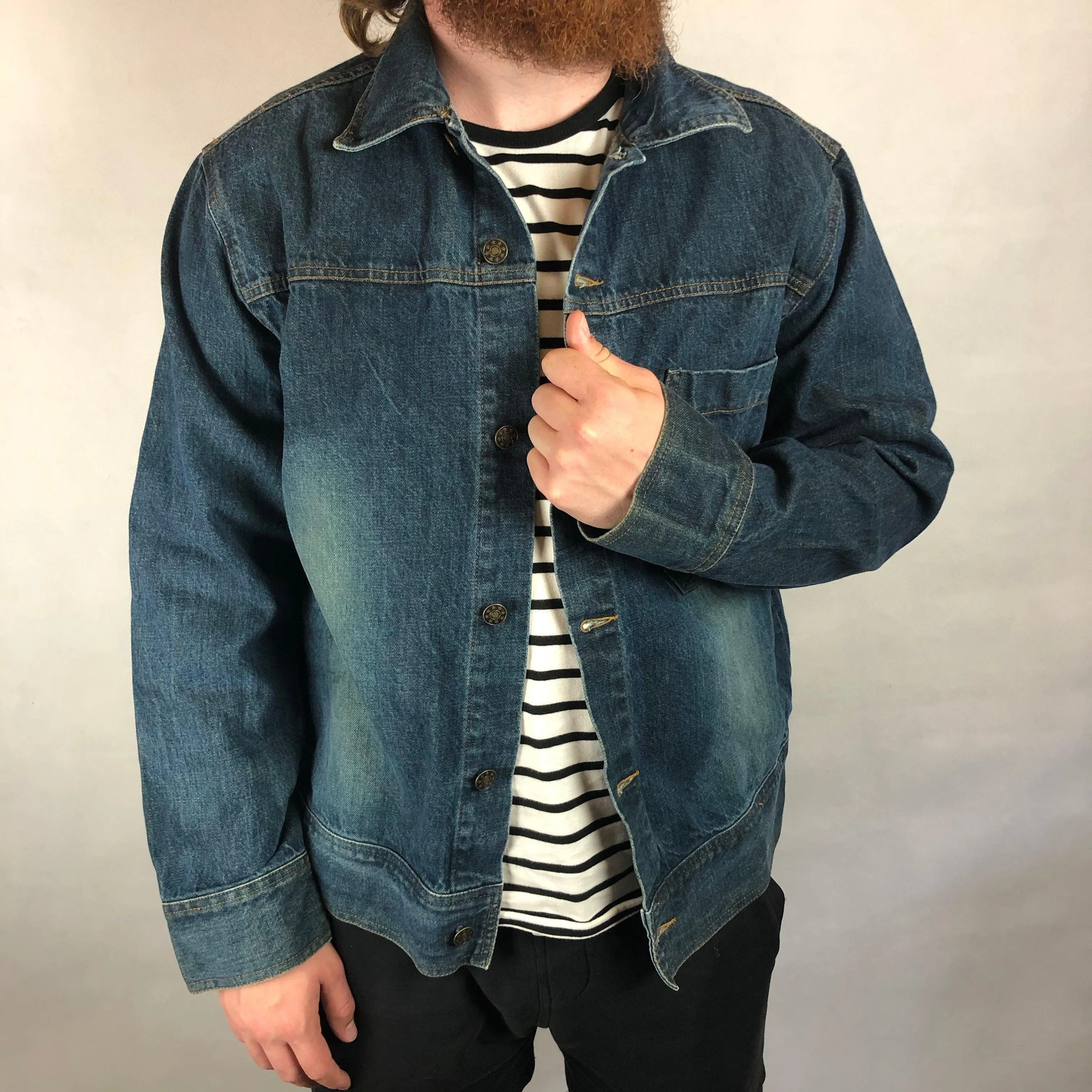 Prank Mens Classic Shirt Shape Denim Jacket - Size L