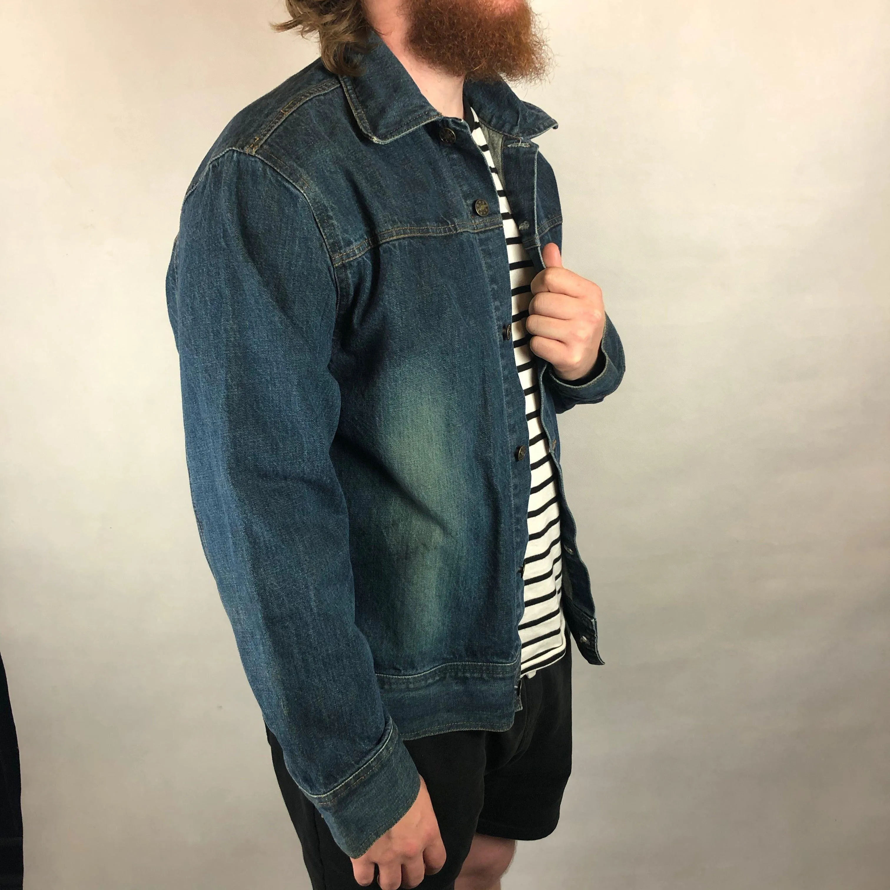 Prank Mens Classic Shirt Shape Denim Jacket - Size L