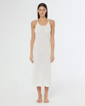 Textured Linen Sweater Scoop Maxi Dress