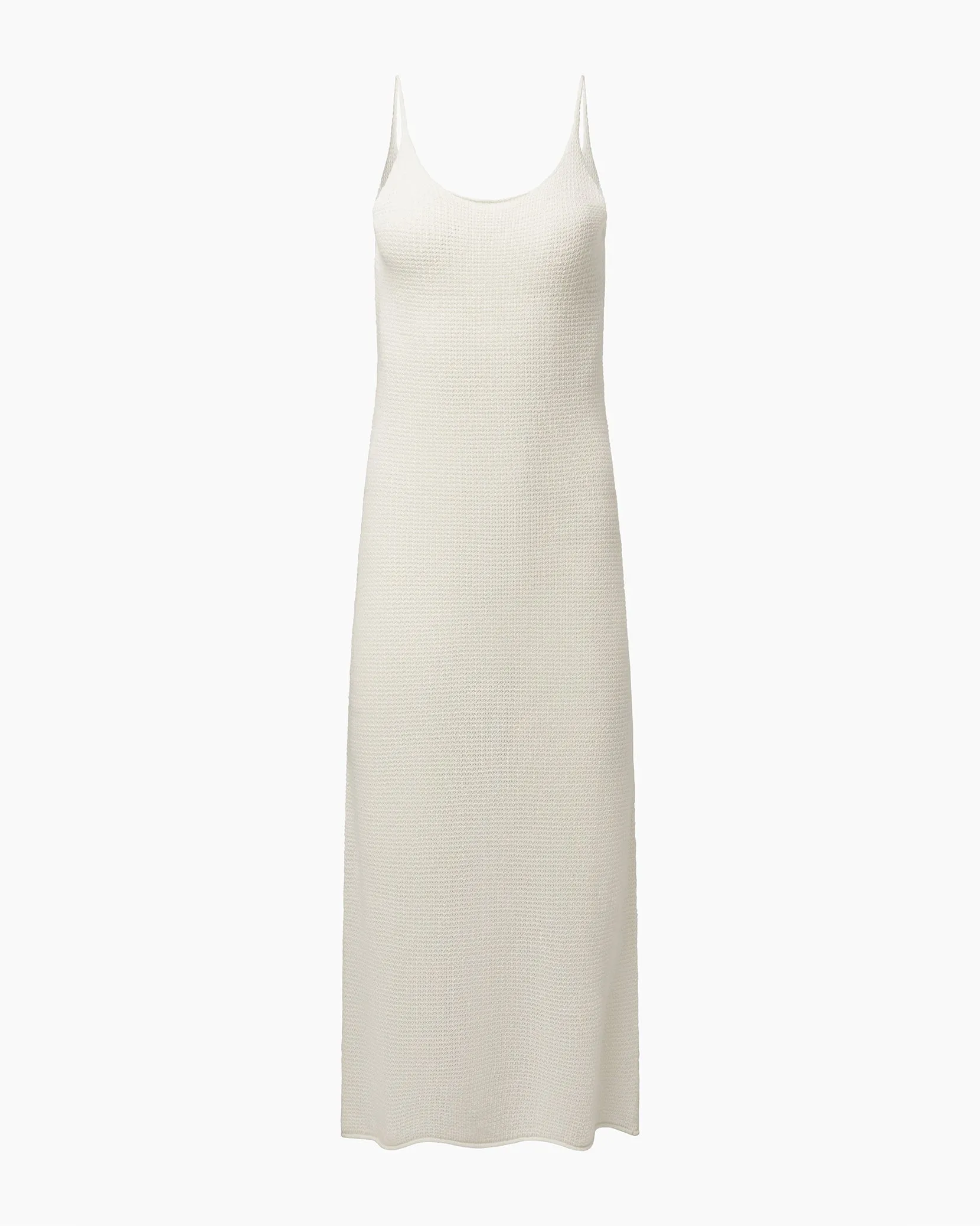 Textured Linen Sweater Scoop Maxi Dress