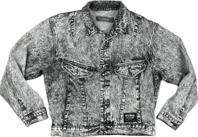 Vintage 80s Mens Acid Wash Denim Jacket by Oke- Size L